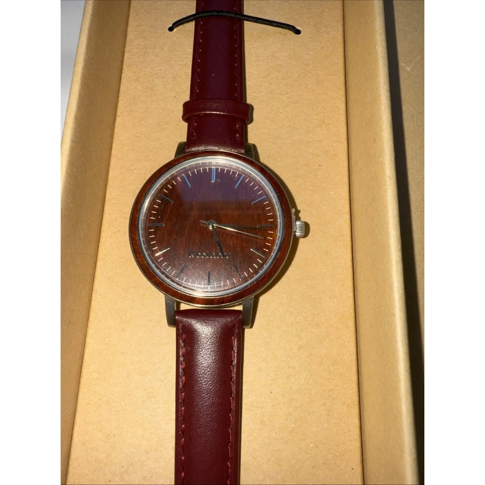 $350 Woodstone Watch NWB Serenity Rosewood-Silver